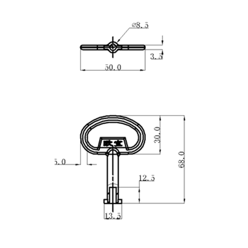 K1 Zinc Alloy Industrial Lock Tool Key