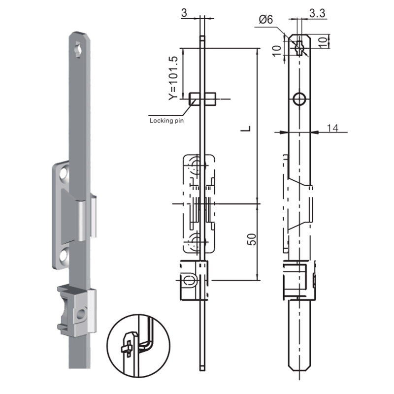 LG010-2 With Locking Pin Connecting Rod Accessories