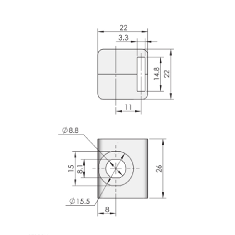 RG001-3 M6×22 Welding Column Screw Fixing Connecting Rod Attachment