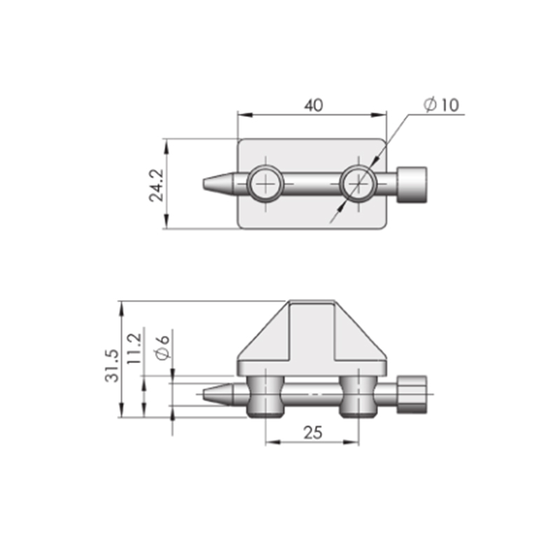 RG003-2 Black ZDC Clip-On Buckle Connecting Rod Attachment