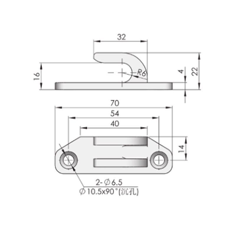 RG003-5 For Flat Rod With Locking Pin Connecting Rod Attachment