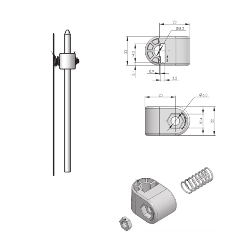 RG001-10 PC Guide Connecting Rod Attachment